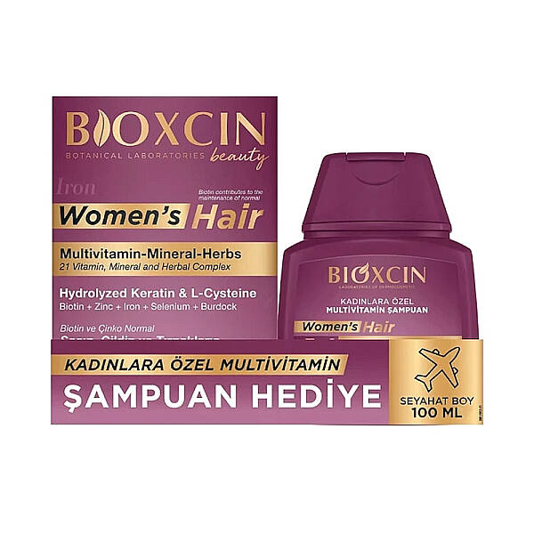 Bioxcin Women's Hair 30 Tablet + Kadınlara Özel Multivitamin Şampuan 100 ml Hediye - 1
