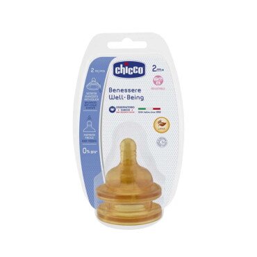 Chicco Biberon Emziği 2'li Kauçuk Akış Ayarlı 2 Ay+ - Chicco