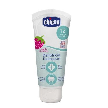 Chicco Çocuklar İçin Diş Macunu Çilekli 50ml 12 Ay+ - Chicco