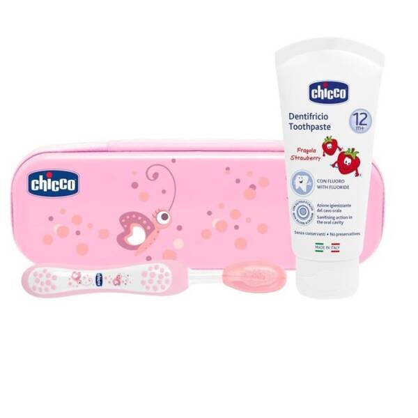 Chicco Diş Fırçası Seti Pembe 12 Ay+ - 1