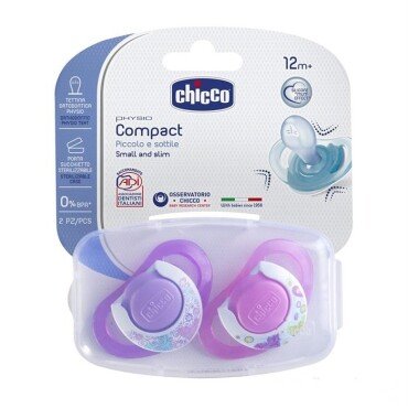 Chicco Emzik Physio Compact Kız 2'li Silikon 12 Ay+ - Chicco