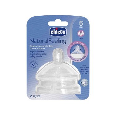 Chicco Natural Feeling Silikon Biberon Emziği 2'li 6 Ay+ - Chicco