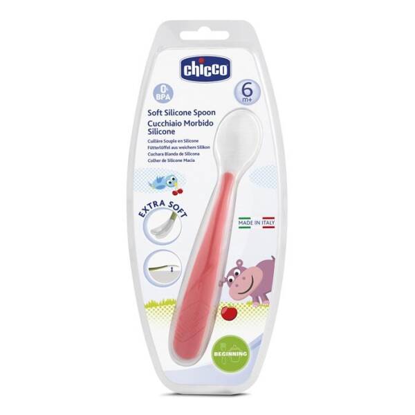 Chicco Yumuşak Silikon Kaşık Kırmızı 6 Ay+ - 1