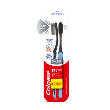 Colgate Slim Soft Charcoal Diş Fırçası 1+1 Yumuşak - Colgate