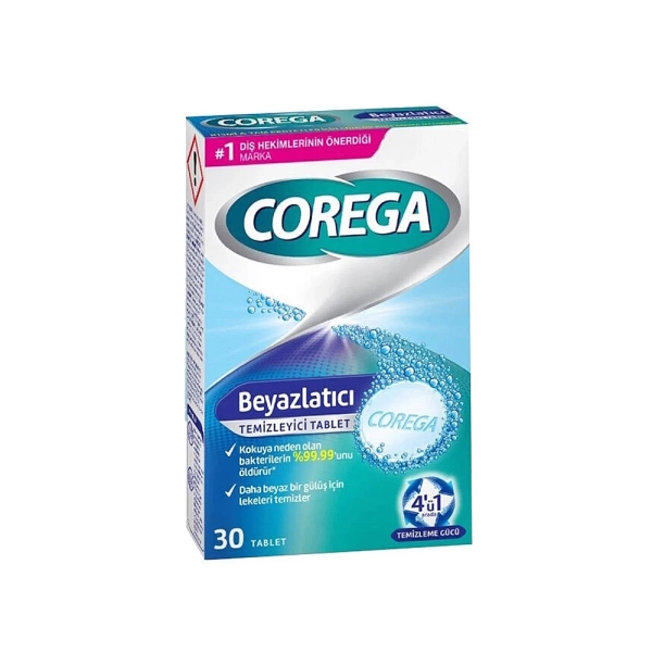 Corega Beyazlatıcı Temizleyici 30 Tablet - 1