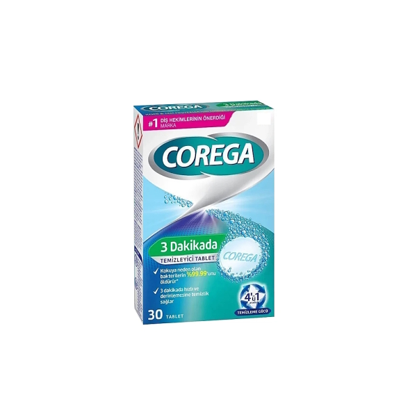 Corega Diş Protezi Temizleyici 30 Tablet - 1
