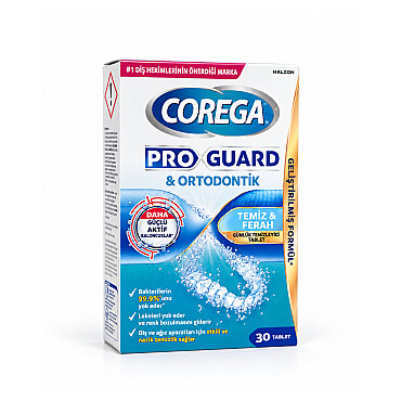 Corega Pro Guard & Ortodontik Günlük Temizleyici 30 Tablet - Corega