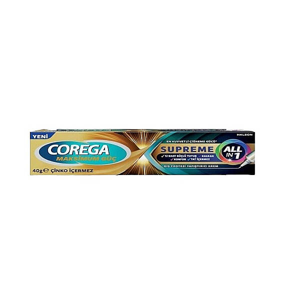 Corega Supreme All in One Diş Protezi Yapıştırıcı Krem 40 g - 1