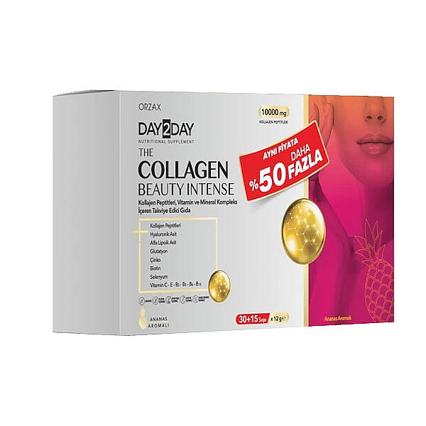 Day2Day The Collagen Beauty Intense Ananas Aromalı Takviye Edici Gıda 30+15 Saşe - 1