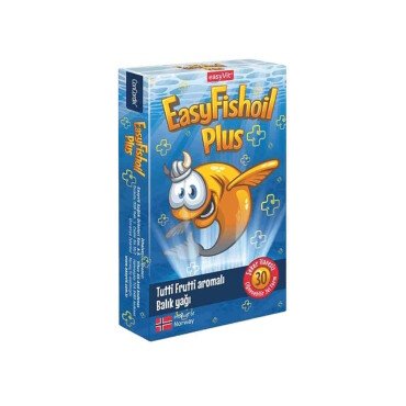 EasyFishoil Plus 30 Çiğnenebilir Jel Form Şekersiz Tutti Frutti Aromalı - Easyvit