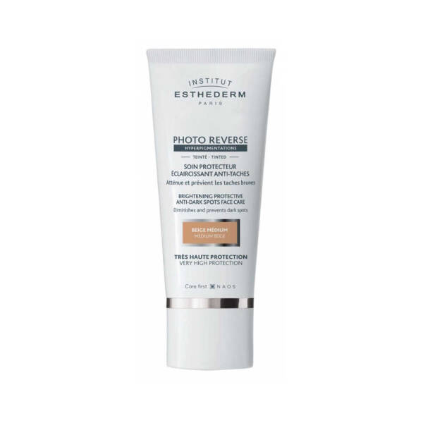 Institut Esthederm Photo Reverse Tinted Medium Beige 50 ml – Leke ve Ton Eşitlemeye Yardımcı Güneş Koruyucu Krem - 1
