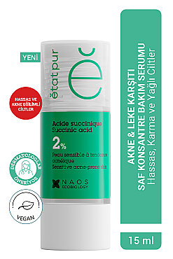 Etat Pur Pure Active Süksinik Asit %2 Hassas Ciltler için Akne ve Leke Karşıtı Konsantre Bakım Serumu 15 ml - Etat Pur (1)