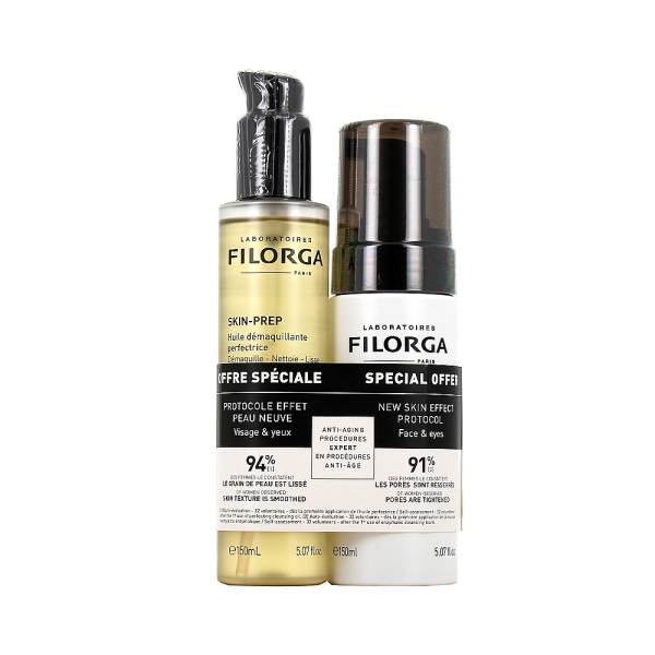 Filorga Skin Prep Enzimatik Temizleme Köpüğü 150 ml + Skin Prep Temizleme Yağı 150 ml Kofre - 1