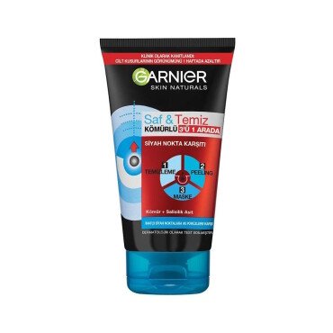 Garnier Saf ve Temiz Kömürlü 3 ü 1 Arada Siyah Nokta Karşıtı 150ml - Garnier
