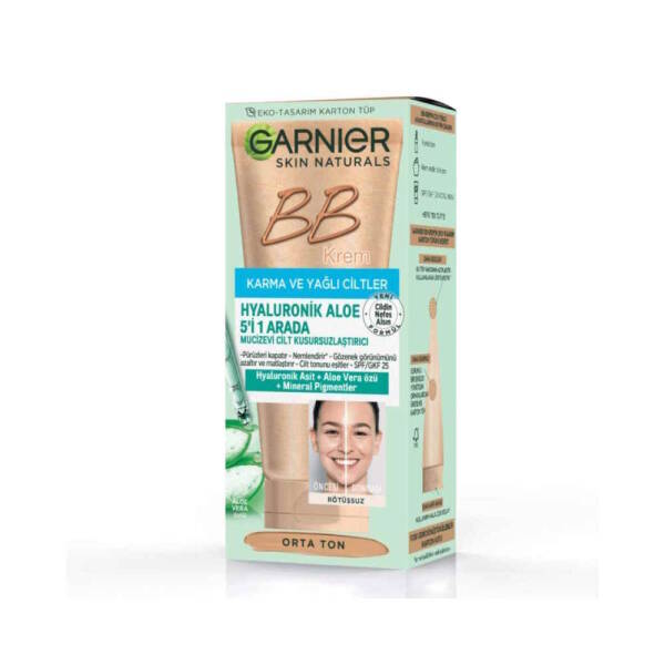 Garnier Skin Naturals BB Krem Karma ve Yağlı Ciltler 50ml Orta Ton - 1