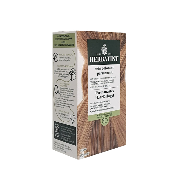 Herbatint Saç Boyası 8D Blond Clair Dore - Light Golden Blonde 170 ml - 1