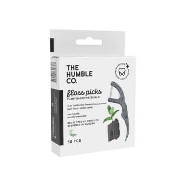 Humble Brush Floss Picks Charcoal 50 Adet - Humble Brush