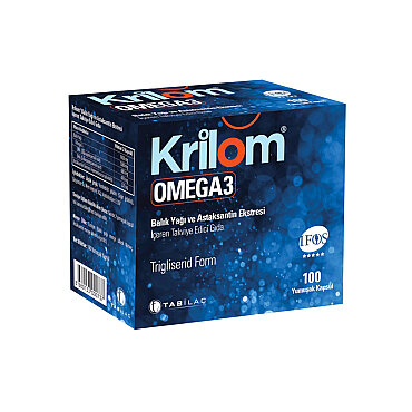 Krilom Omega 3 Yumuşak Kapsül Takviye Edici Gıda 100 Kapsül - Tabilaç
