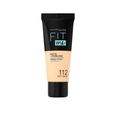 Maybelline Fit Me Matte +Poreless Normal To Oily With Clay Foundation 30ml No:112 Soft Beige - Maybelline