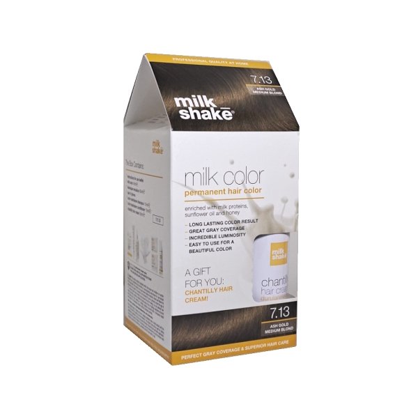 Milk Shake 7.13 Küllü Altın Orta Kumral Saç Boyası + Saç Kremi 50 ml Set - 1