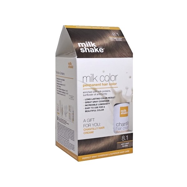 Milk Shake 8.1 Açık Kumral Küllü Saç Boyası + Saç Kremi 50 ml Set - 1