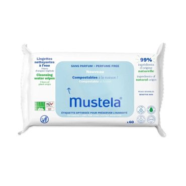 Mustela Parfümsüz Kompostlanabilir Temizleme Mendili 60 Adet - Mustela