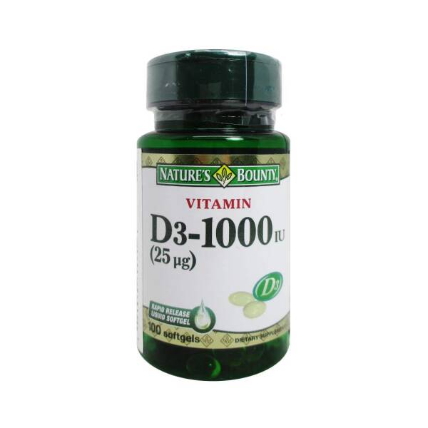 Nature's Bounty Vitamin D3 1000 IU 100 Softjel - 1