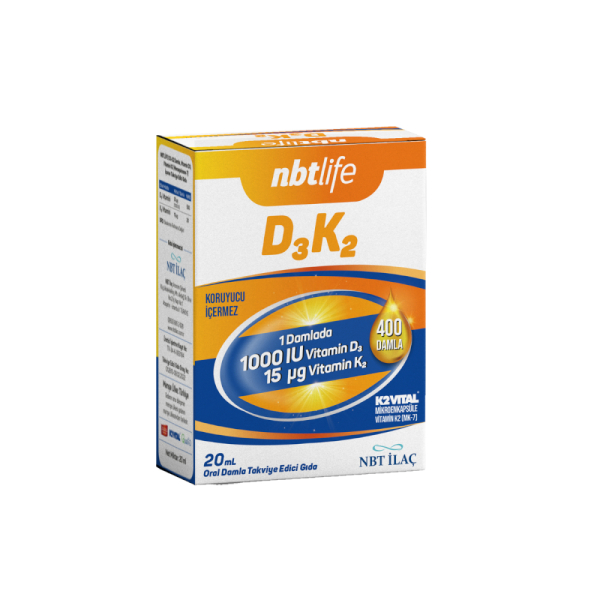 NBT Life D3K2 1000IU Oral Damla Takviye Edici Gıda 20 ml - 1