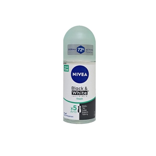 Nivea Black White Invisible Fresh Deodorant Roll-on 50ml - 1