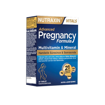 Nutraxin Advanced Pregnancy Formula Multivitamin & Mineral 30 Tablet Takviye Edici Gıda - Nutraxin