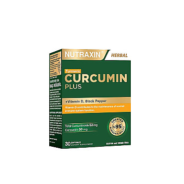 Nutraxin Curcumin Plus Takviye Edici Gıda 30 Yumuşak Kapsül - Nutraxin