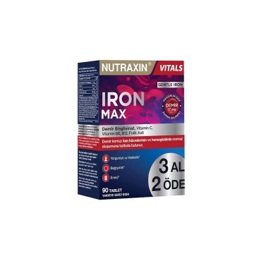 Nutraxin Iron Max 3 al 2 öde 90 Tablet - Nutraxin