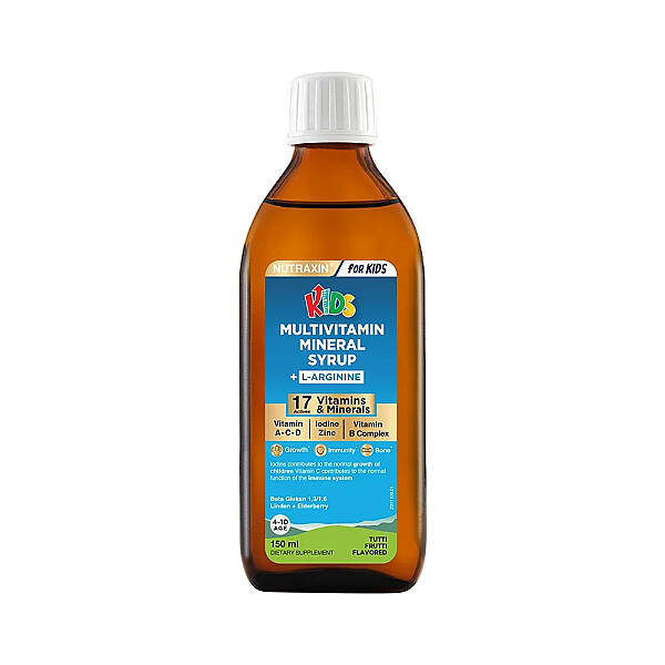 Nutraxin Kids Multivitamin Mineral + L Arjinin Şurup Takviye Edici Gıda 150 ml - 1