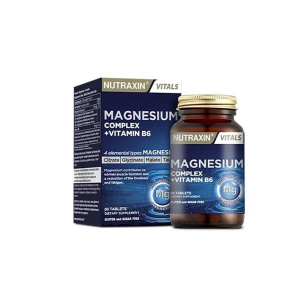 Nutraxin Magnezyum Complex + Vitamin B6 Gıda Takviyesi 60 Tablet - 1