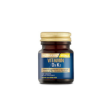Nutraxin Vitamin D3 K2 1000IU Takviye Edici Gıda 120 Tablet - Nutraxin