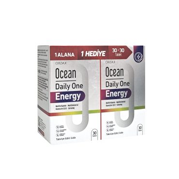 Ocean Daily One Energy 1 Alana 1 Hediye 30+30 Tablet Takviye Edici Gıda - Ocean