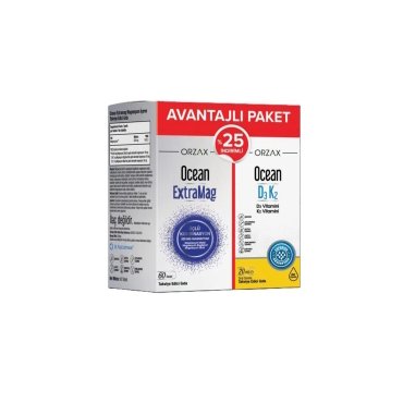 Ocean Extramag 60 Kapsül + D3K2 Damla 20ml Avantajlı Paket - Ocean