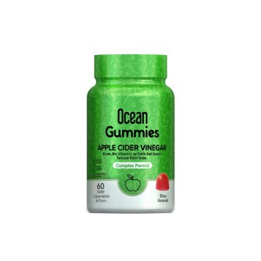 Ocean Gummies Apple Cider Vinegar 60 Çiğnenebilir Jel Form Elma Aromalı - Ocean