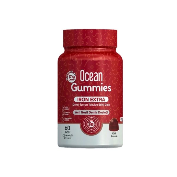 Ocean Gummies İron Extra Çilek Aromalı 60 Tablet - 1