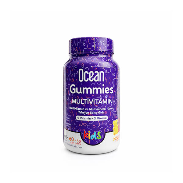 Ocean Gummies Multivitamin 120 Çiğnenebilir Jel Form Portakal-Çilek Aromalı Takviye Edici Gıda - 1