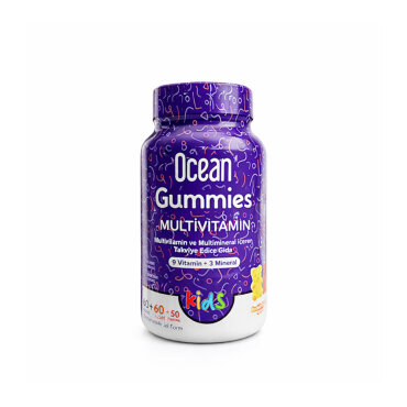 Ocean Gummies Multivitamin 120 Çiğnenebilir Jel Form Portakal-Çilek Aromalı Takviye Edici Gıda - Ocean