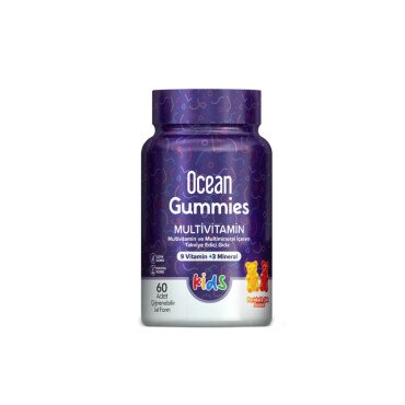 Ocean Gummies Multivitamin 60 Çiğnenebilir Jel Form Portakal-Çilek Aromalı - Ocean