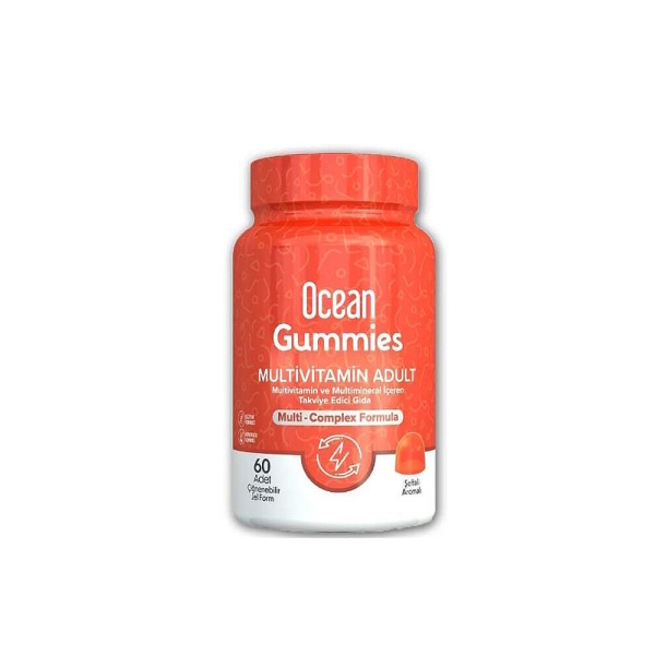 Ocean Gummies Multivitamin Adult Şeftali Aromalı 60 Çiğnenebilir Jel Form - 1