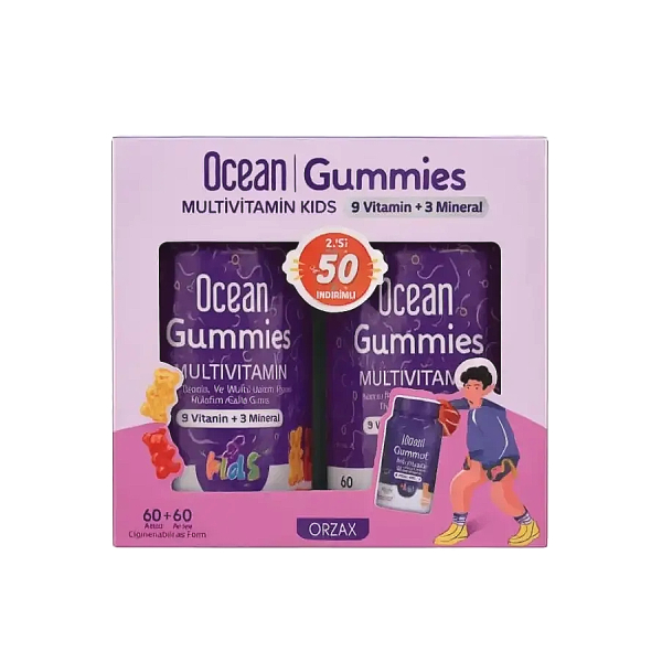 Ocean Gummies Multivitamin Kids 2. %50 İndirimli 60+60 Çiğnenebilir Jel Form Takviye Edici Gıda - 1