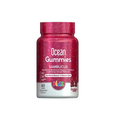 Ocean Gummies Sambucus Kids Karışık Meyve Aromalı Takviye Edici Gıda 60 Adet - Ocean