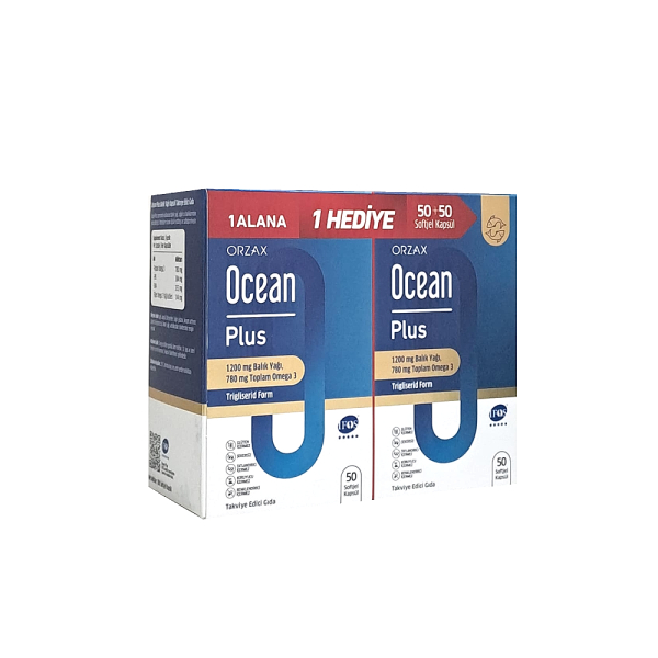 Ocean Plus Omega 3 780mg 1 Alana 1 Hediye 50+50 Softjel Kapsül Takviye Edici Gıda - 1