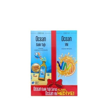 Ocean Portakal Aromalı Balık Yağı 150ml + Ocean VM Portakal Aromalı 150ml Avantajlı Paket - Ocean