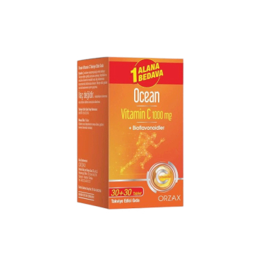 Ocean Vitamin C 1000mg + Bioflavonoidler 1 Alana 1 Bedava 30+30 Tablet Takviye Edici Gıda - Ocean