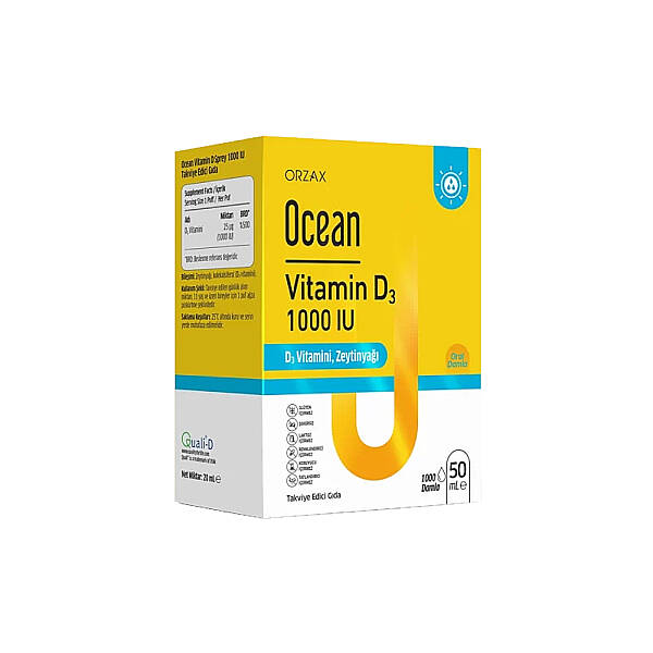 Ocean Vitamin D3 1000IU Damla Takviye Edici Gıda 50 ml - 1