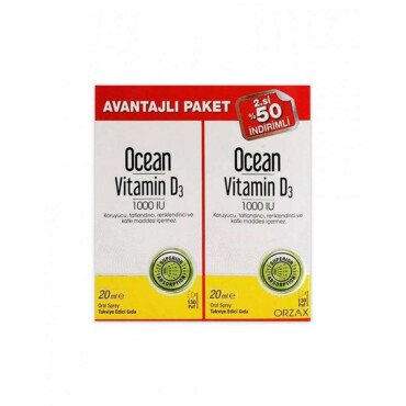 Ocean Vitamin D3 1000IU Sprey 20ml İkincisi %50 İndirimli - Ocean